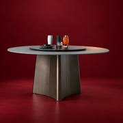 Round Dining Table with Rotating Top