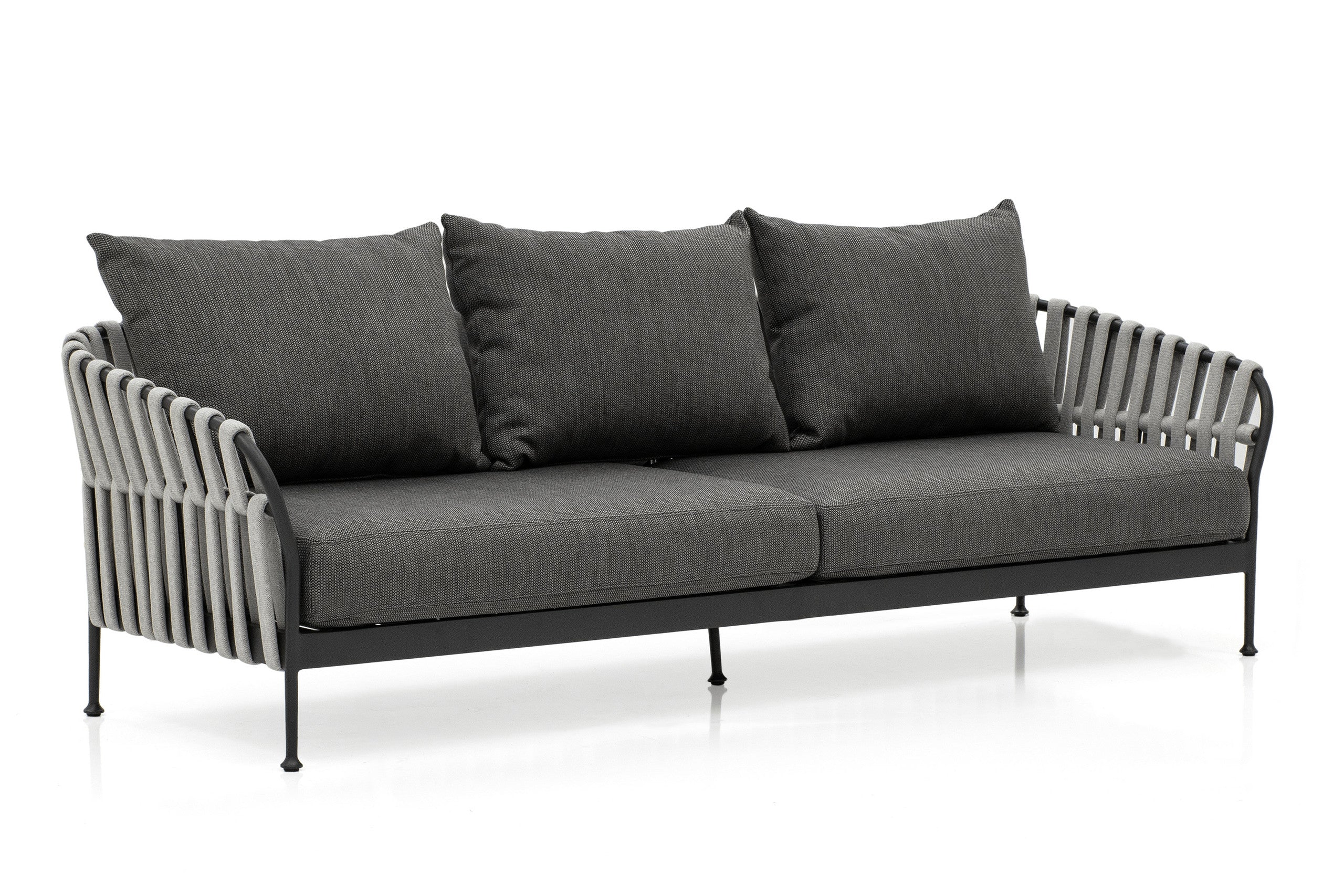 Grey fabric frame outdoor sofas