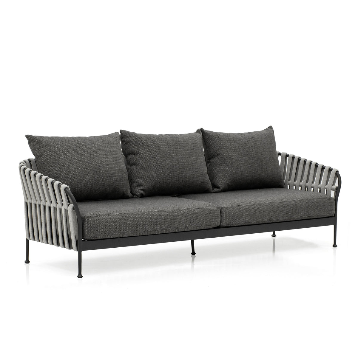Grey fabric frame outdoor sofas