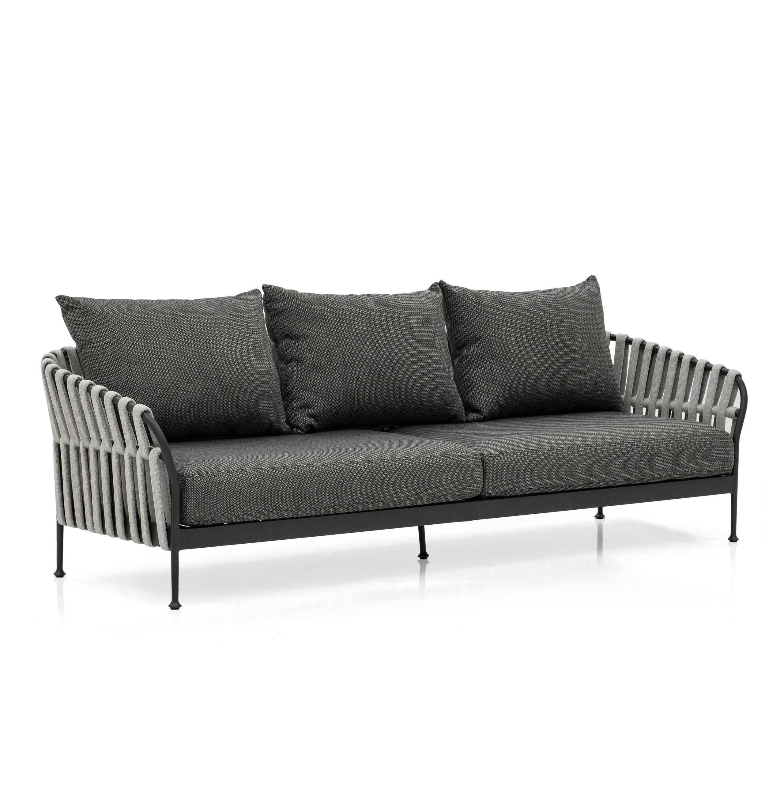 Grey fabric frame outdoor sofas