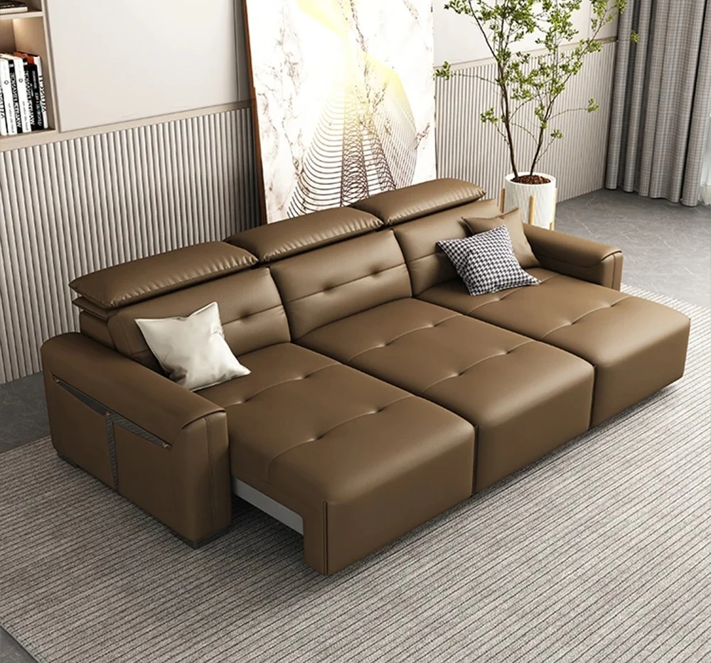 Multi-Angle Electric Leather Sectional Sofa Bed