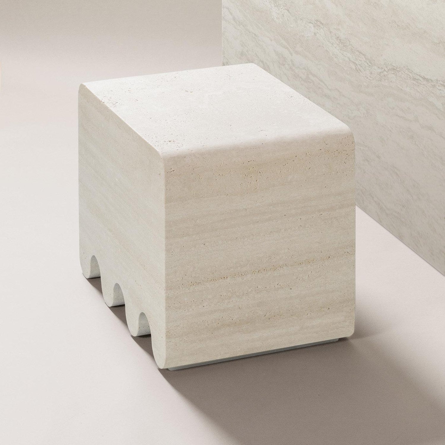 Contemporary Travertine Table Ossicle