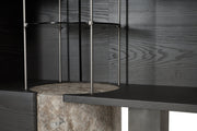 Whimsical Stone and Wood Cabinet