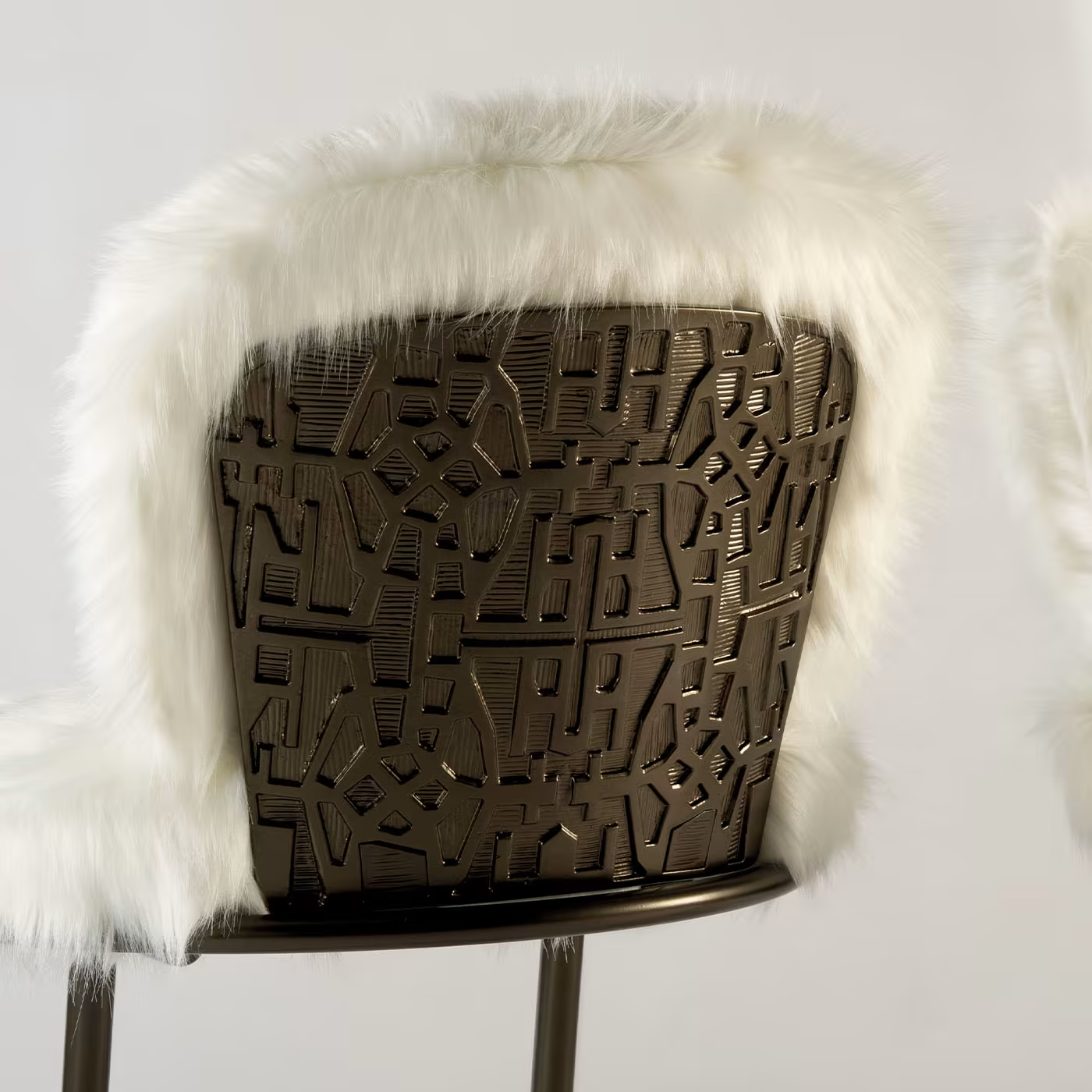 white furry stool