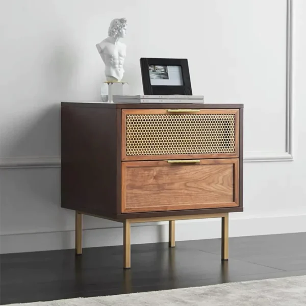 Sleek Metal-Leg Nightstand