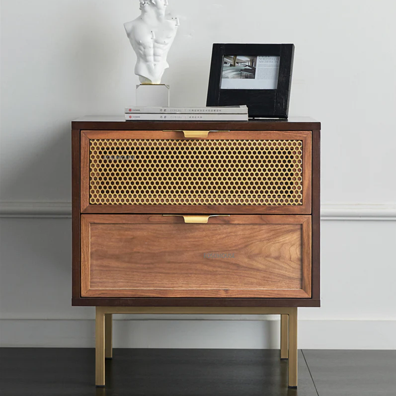 Sleek Metal-Leg Nightstand
