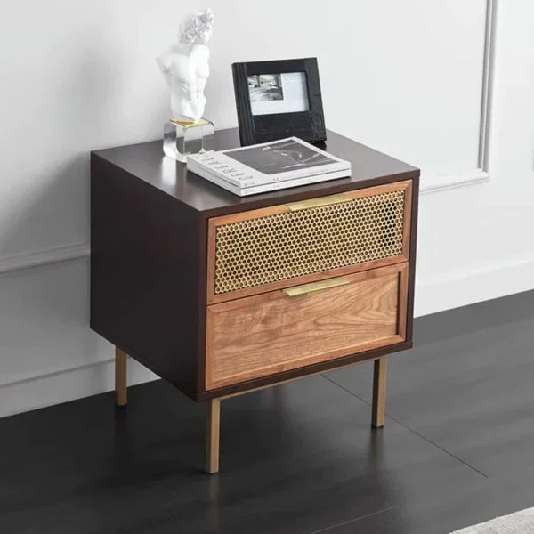 Sleek Metal-Leg Nightstand