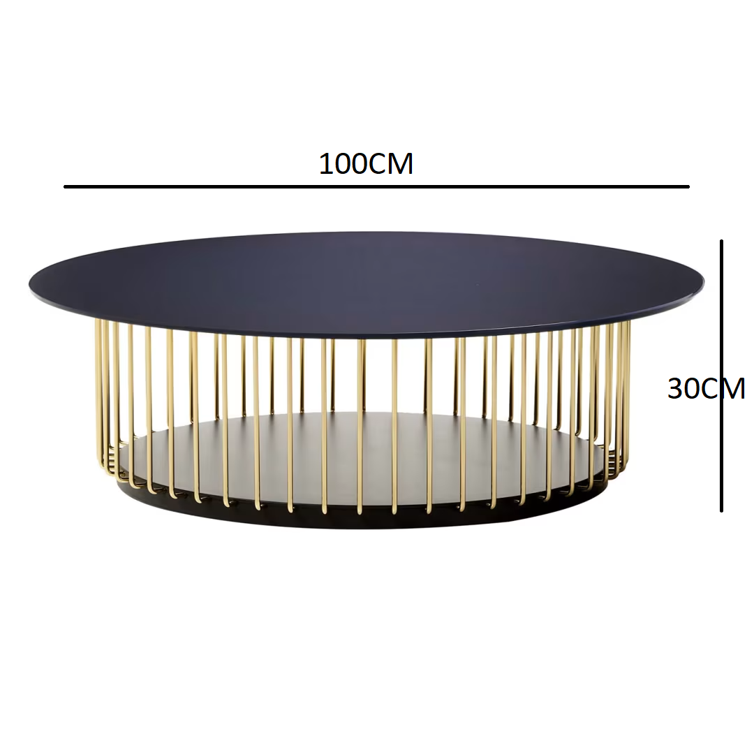 Etan blue and golden coffee table