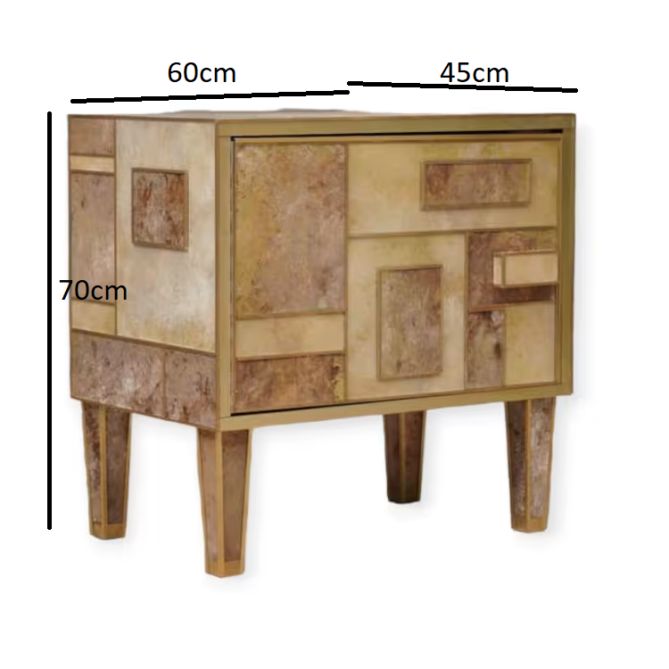 Stone-effect nightstand