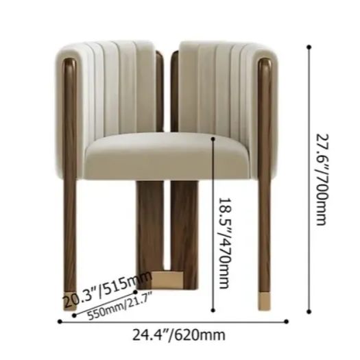 Dining table with four luxurious chairs