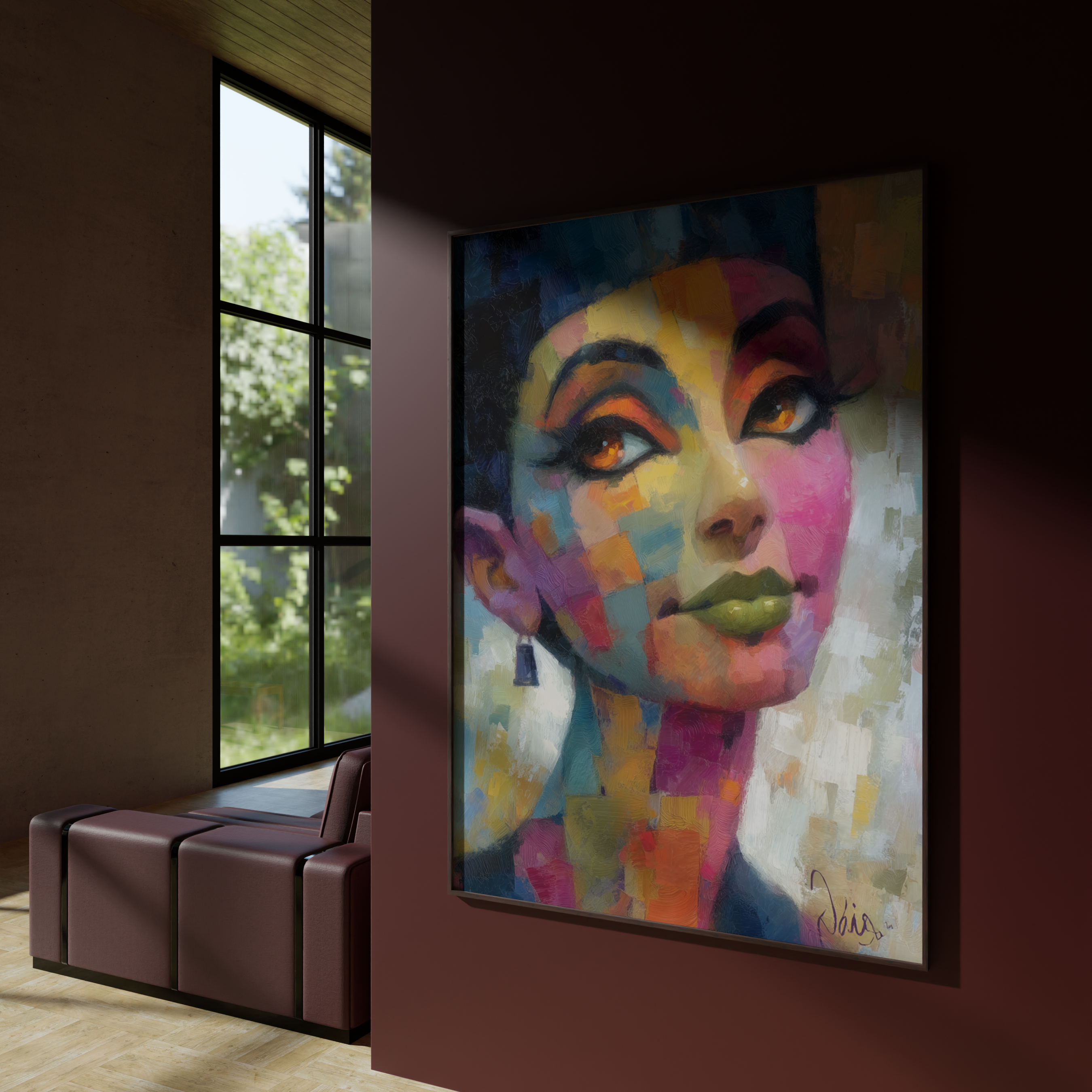 Radiant Gaze  Abstract Nefertiti art