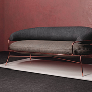 Circular metal chair with sofa