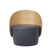 Ohr oak black swivel armchair