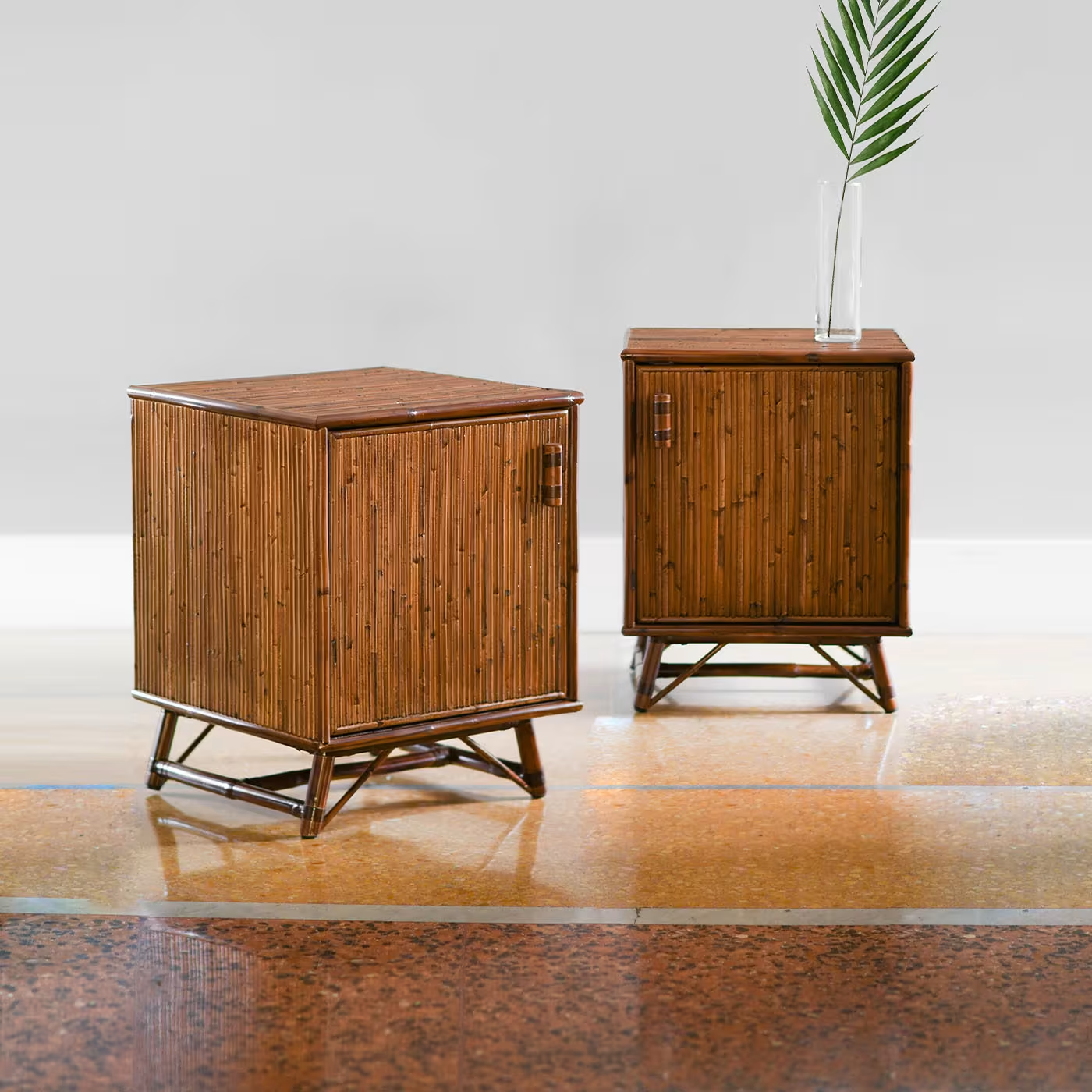 One door bamboo nightstand