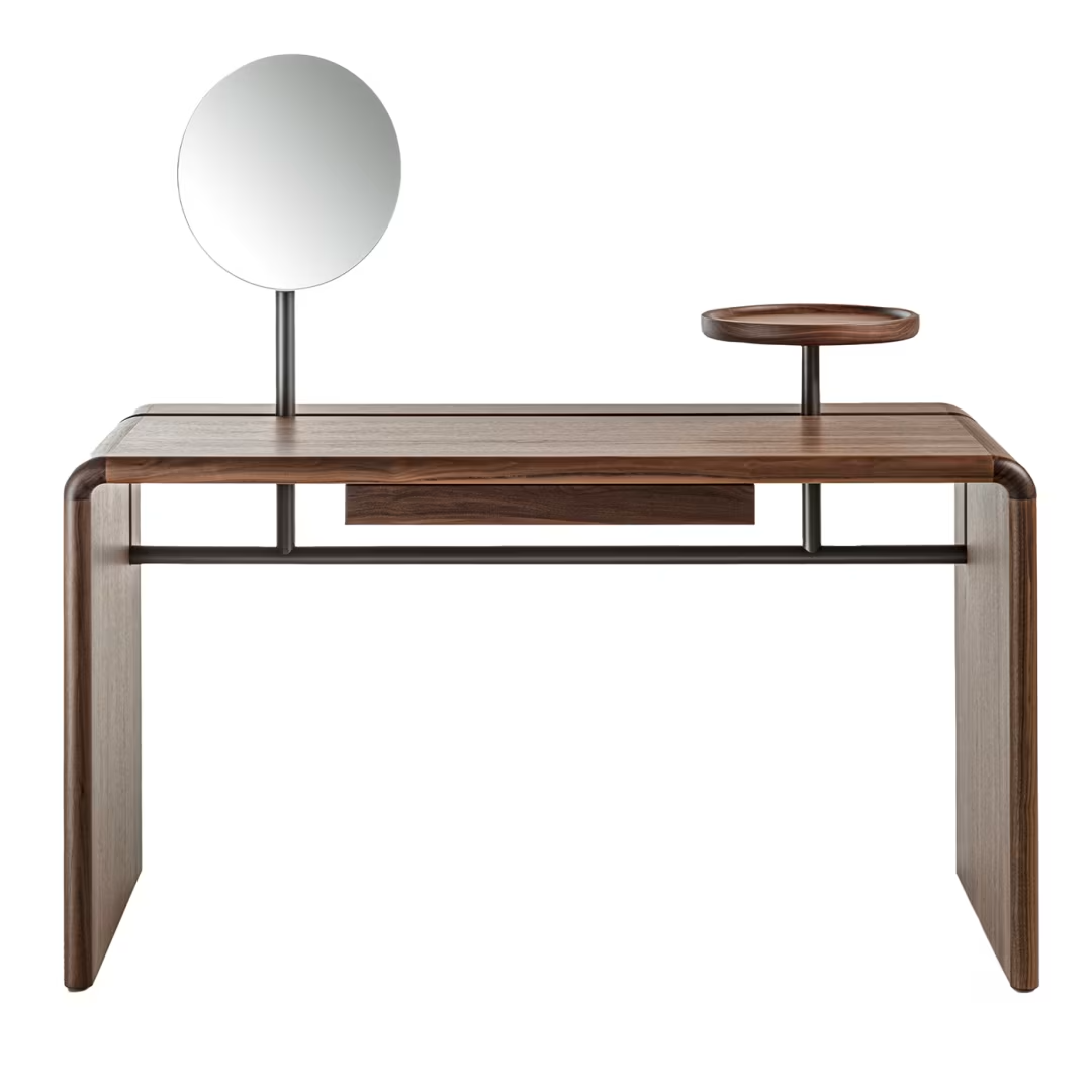 Butter canaletto vanity desk with mirror