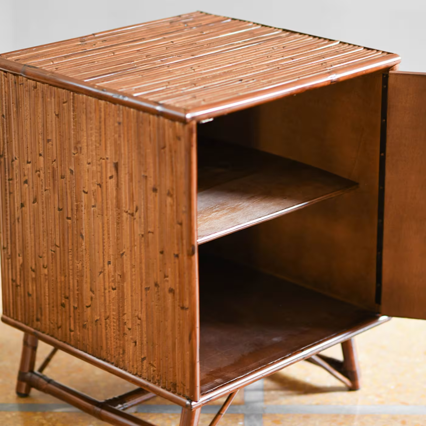 One door bamboo nightstand
