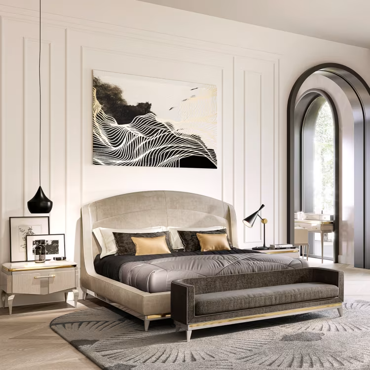 Victor ivory bed