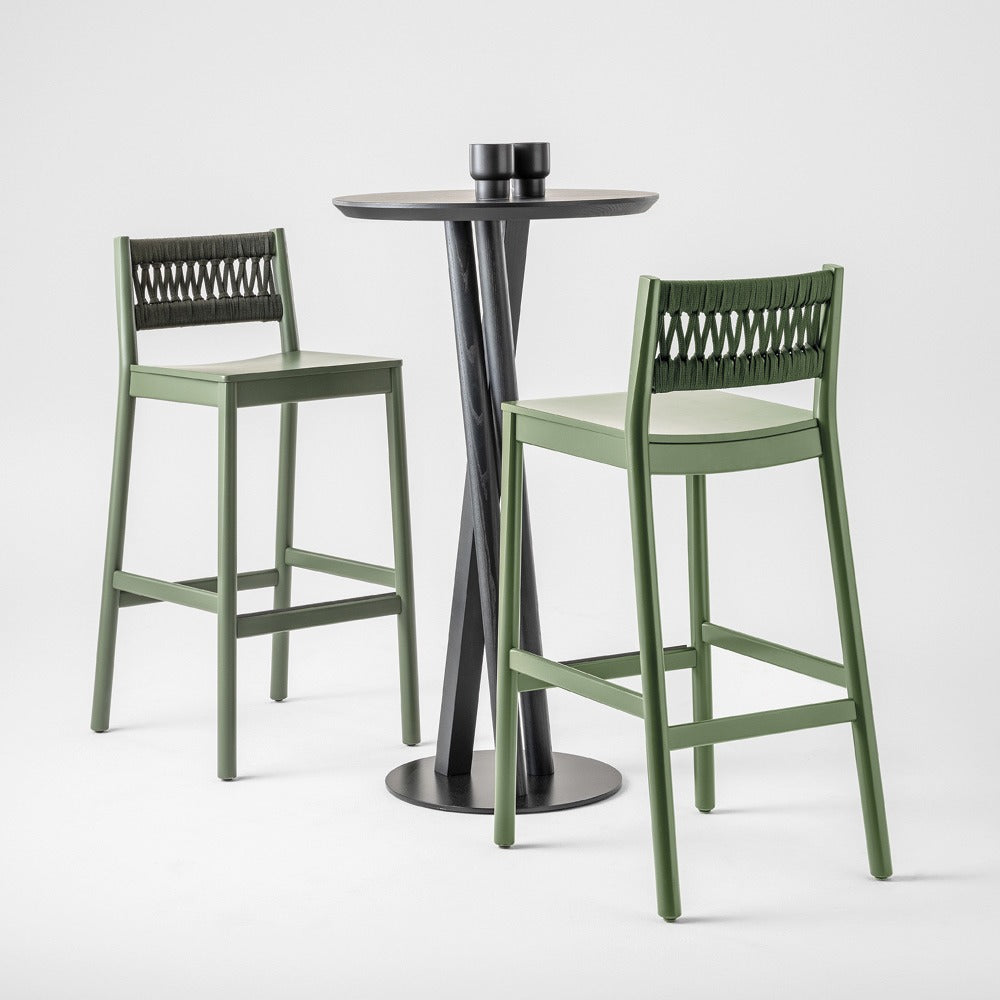 Julie dark green stool with upholstered seat