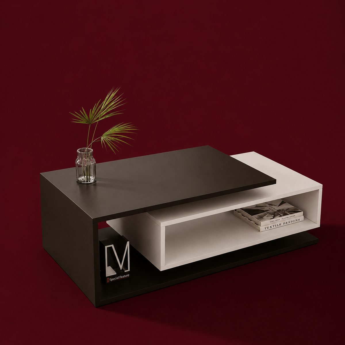 black and white coffee table