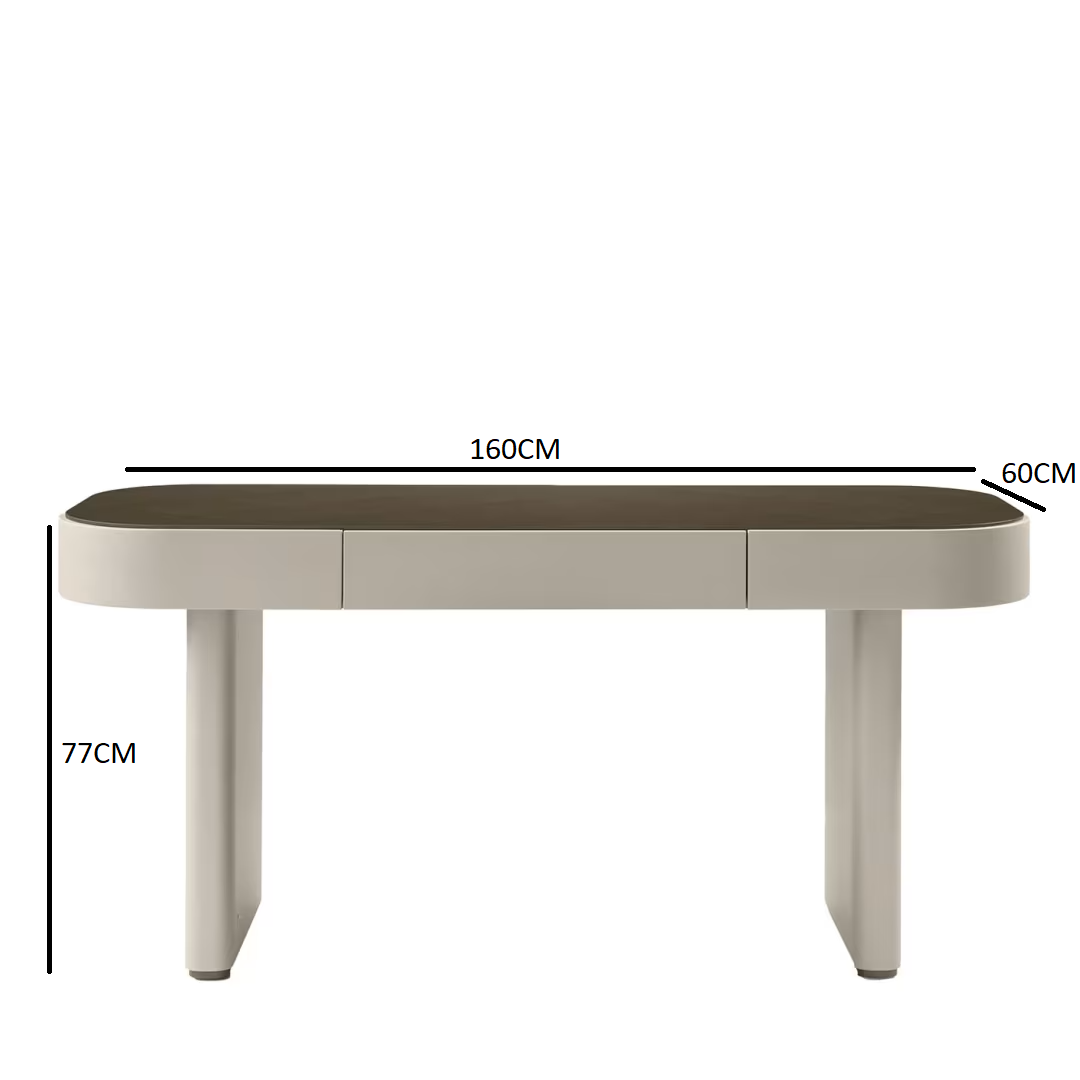 Delano desk with wood top