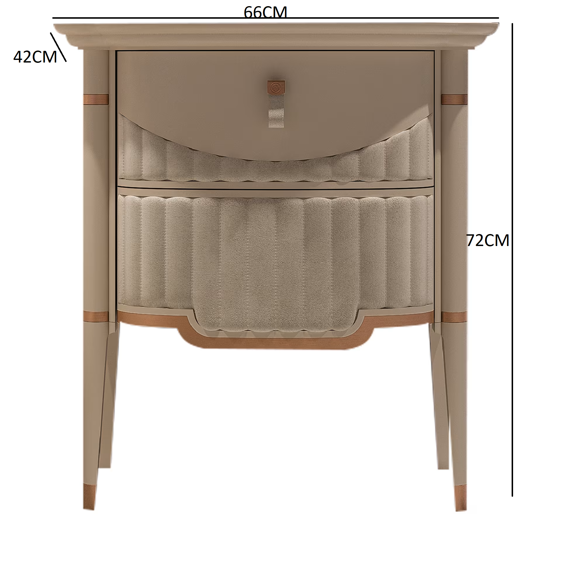 Gioia beige nightstand