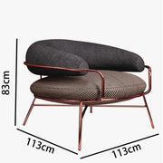 Circular metal chair with sofa