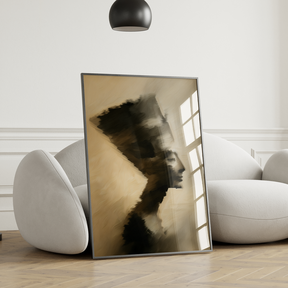 Silent Legacy Minimalist Nefertiti Silhouette Art