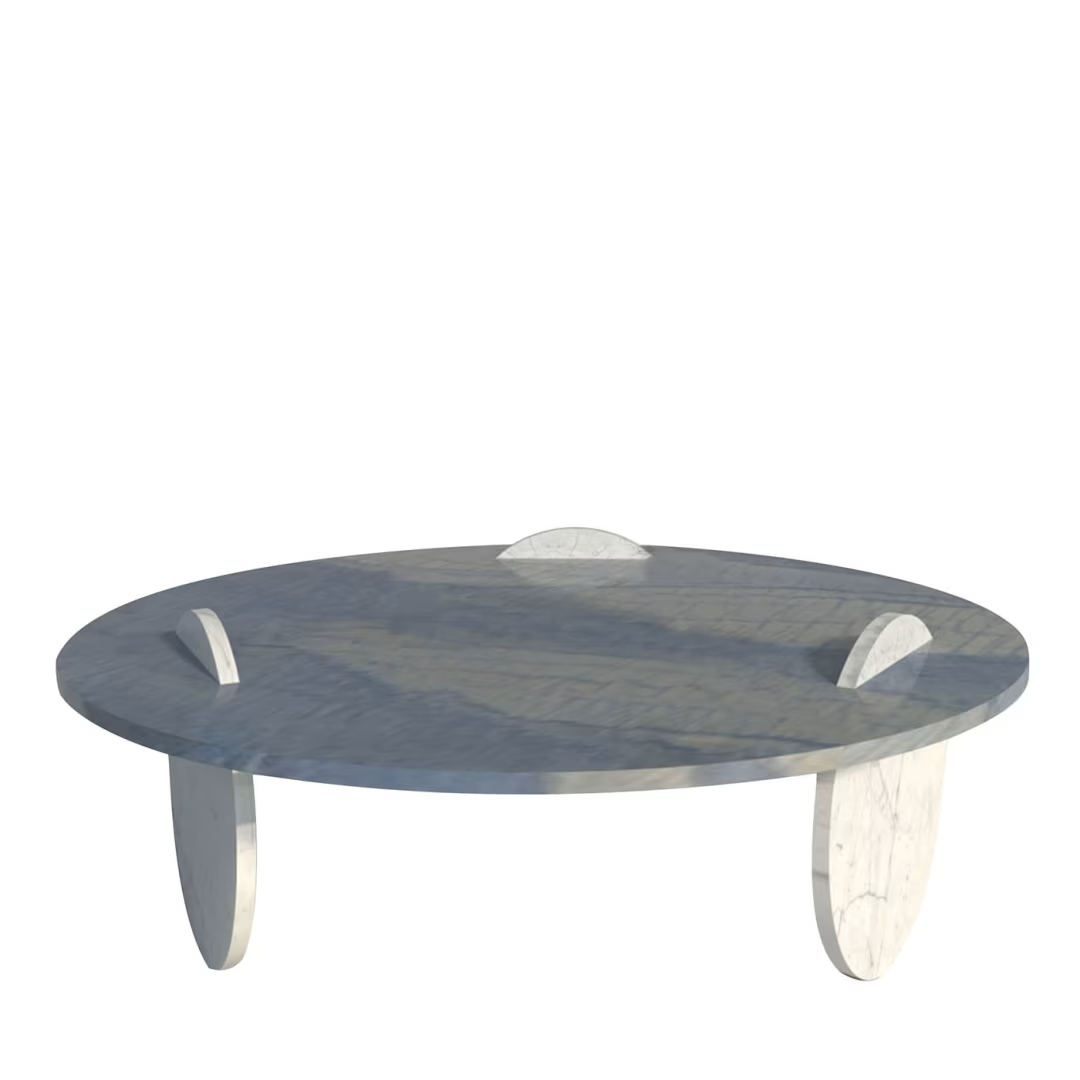 Circus blue and white marble coffee table