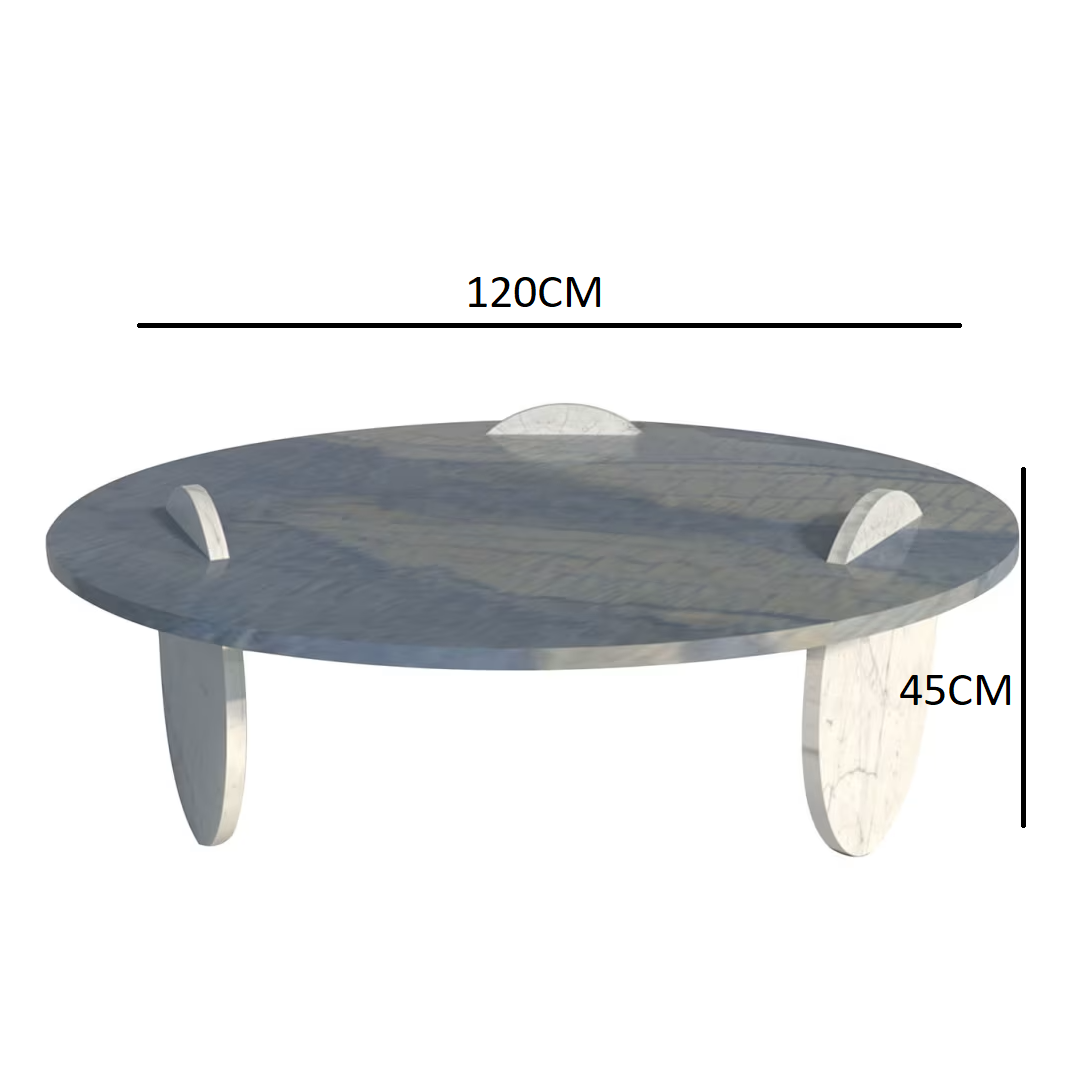 Circus blue and white marble coffee table