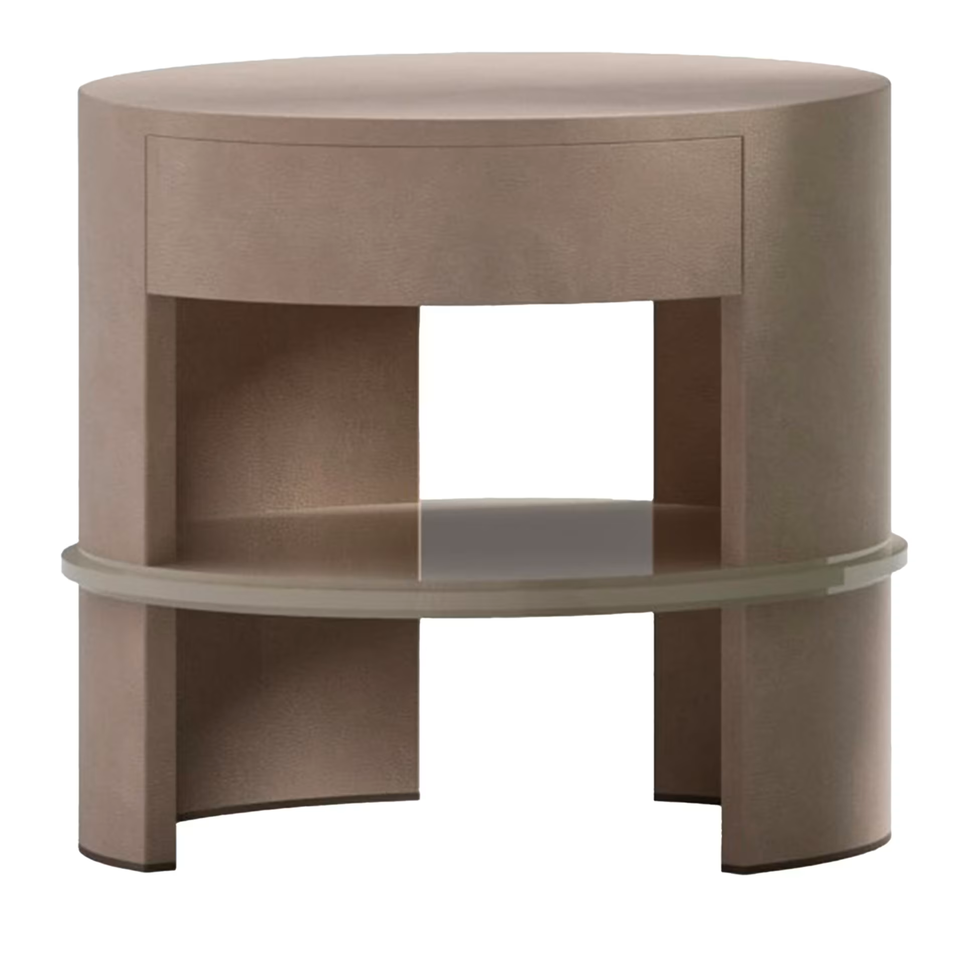 Brown leather nightstand