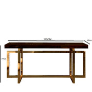 Charlotte console with brass-plated metal base