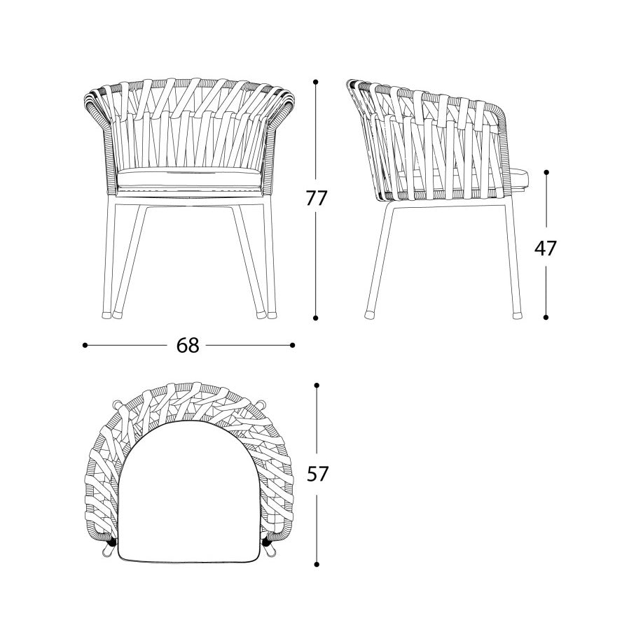Floral Cross outdoor Armchair