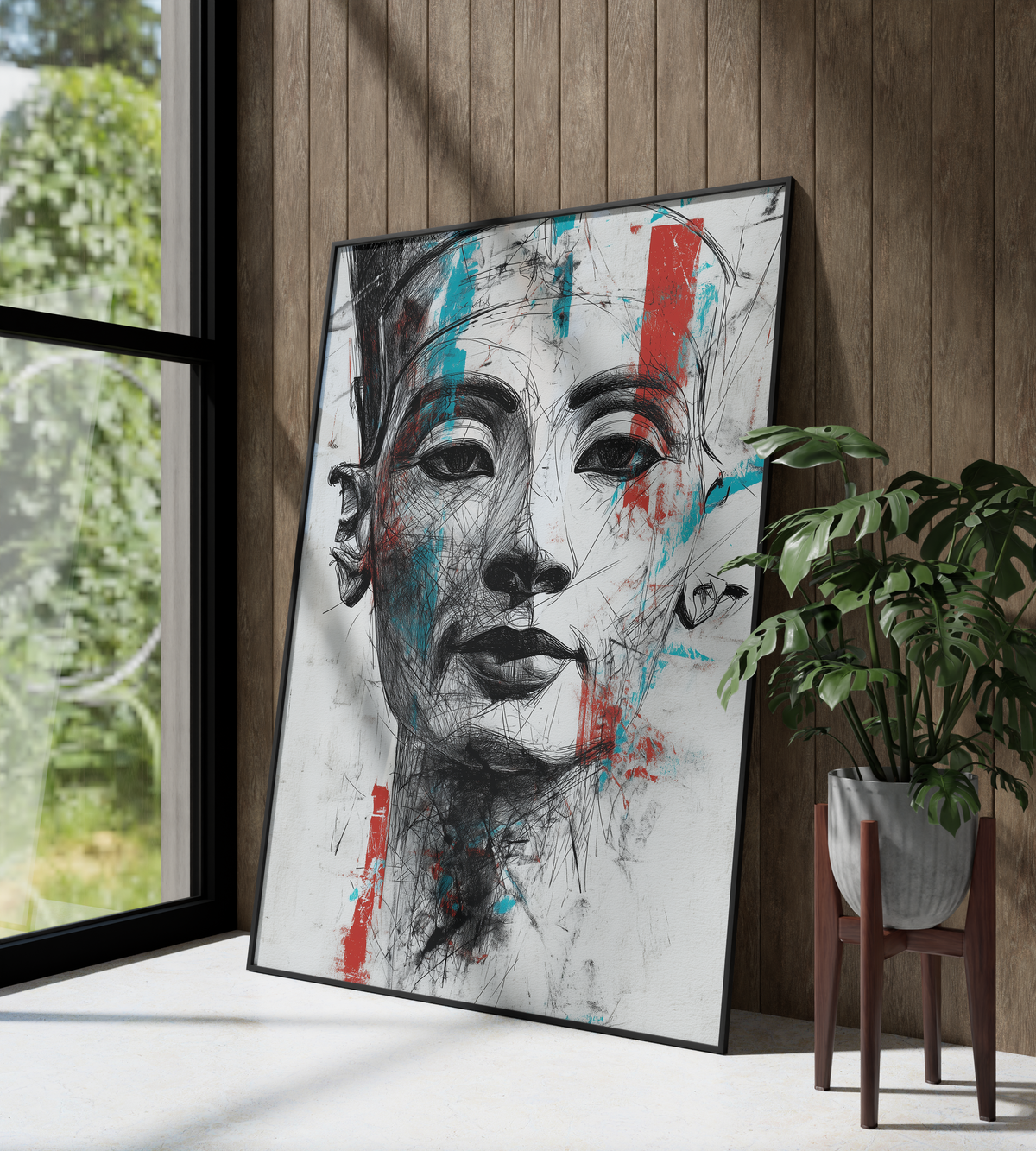 Urban Queen  Abstract Sketch of Nefertiti