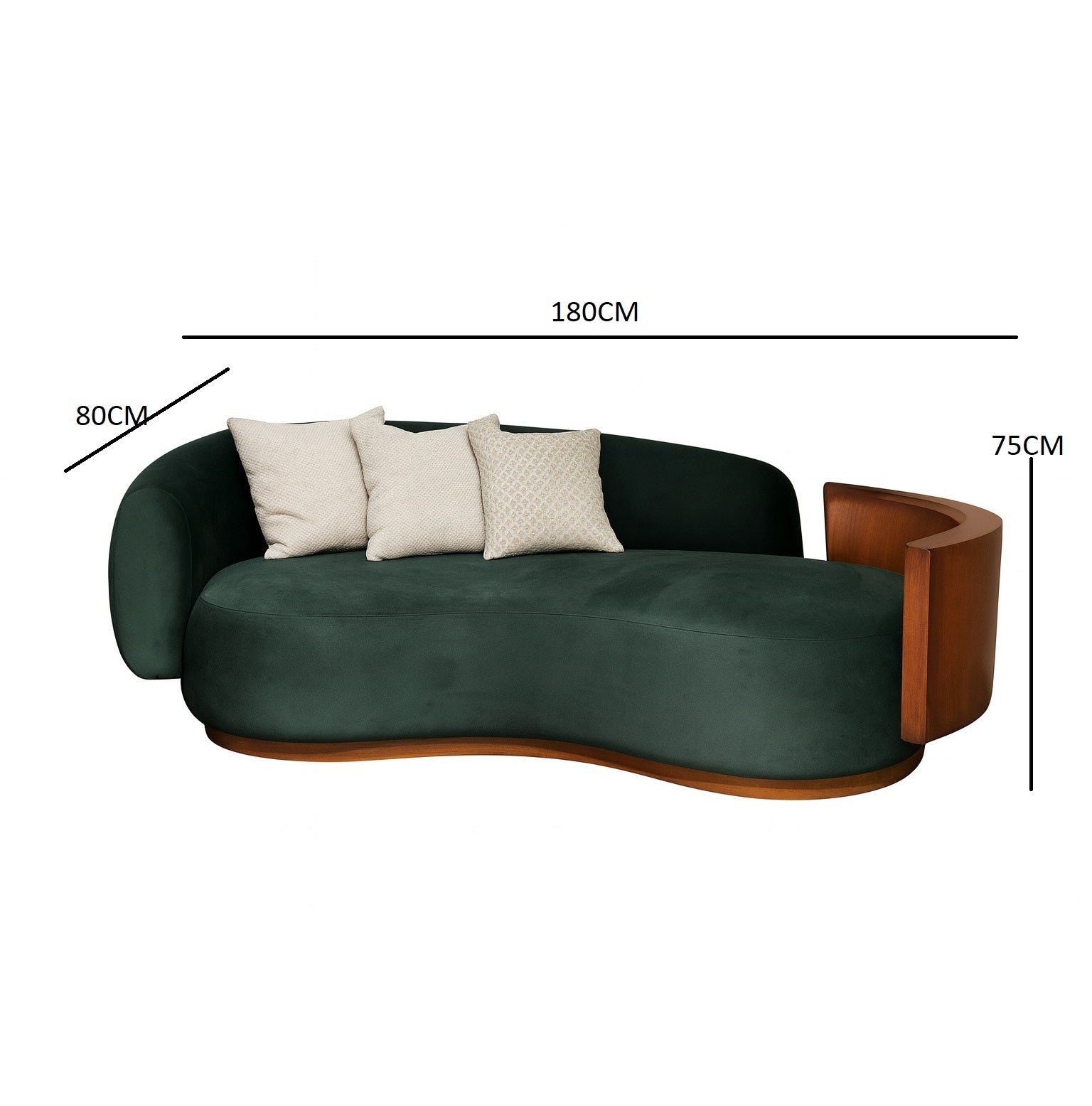 A sofa with a distinctive design