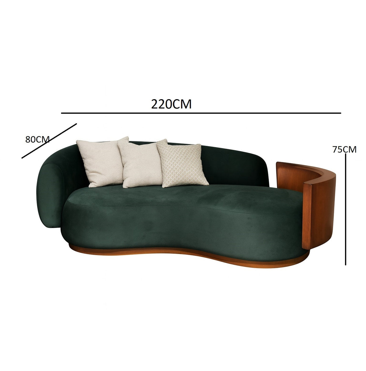 A sofa with a distinctive design