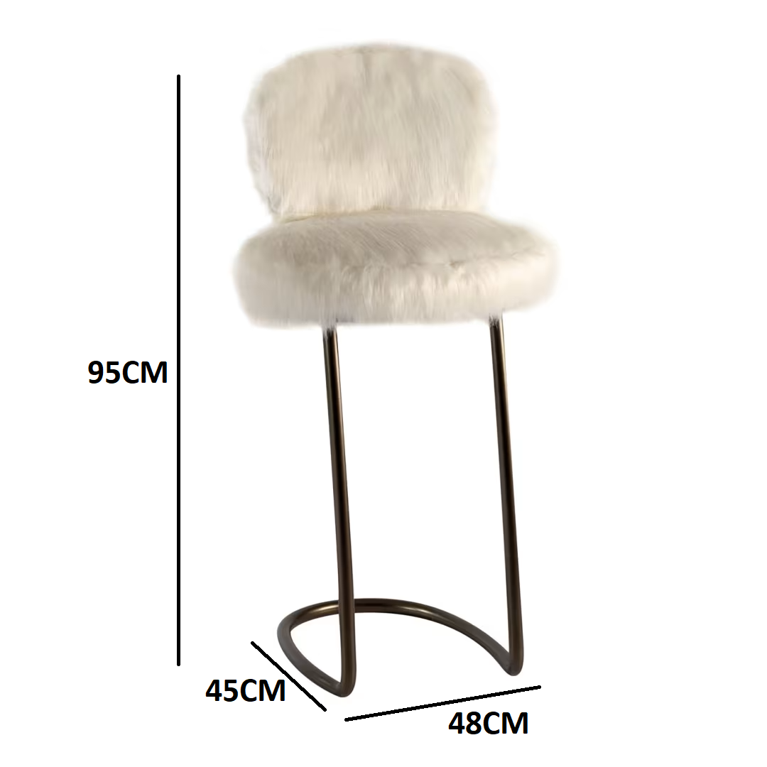 white furry stool