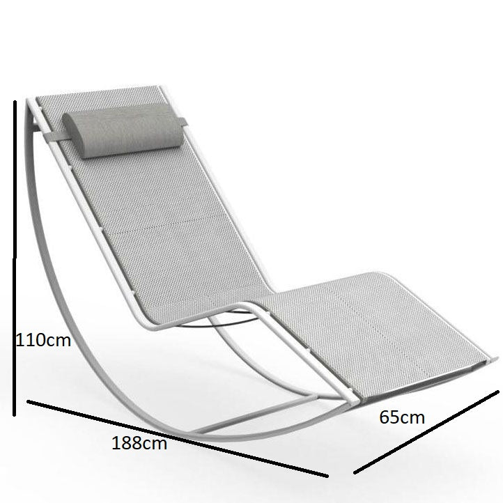 Cot Outdoor Recliner Chairs in White Metallic