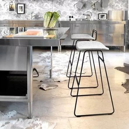 Sketch bar stool with backrest