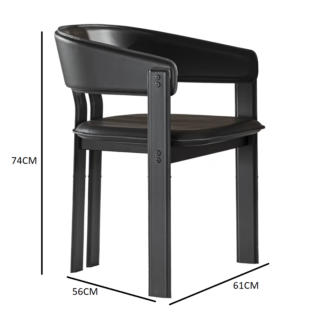Igea arm black leather chair