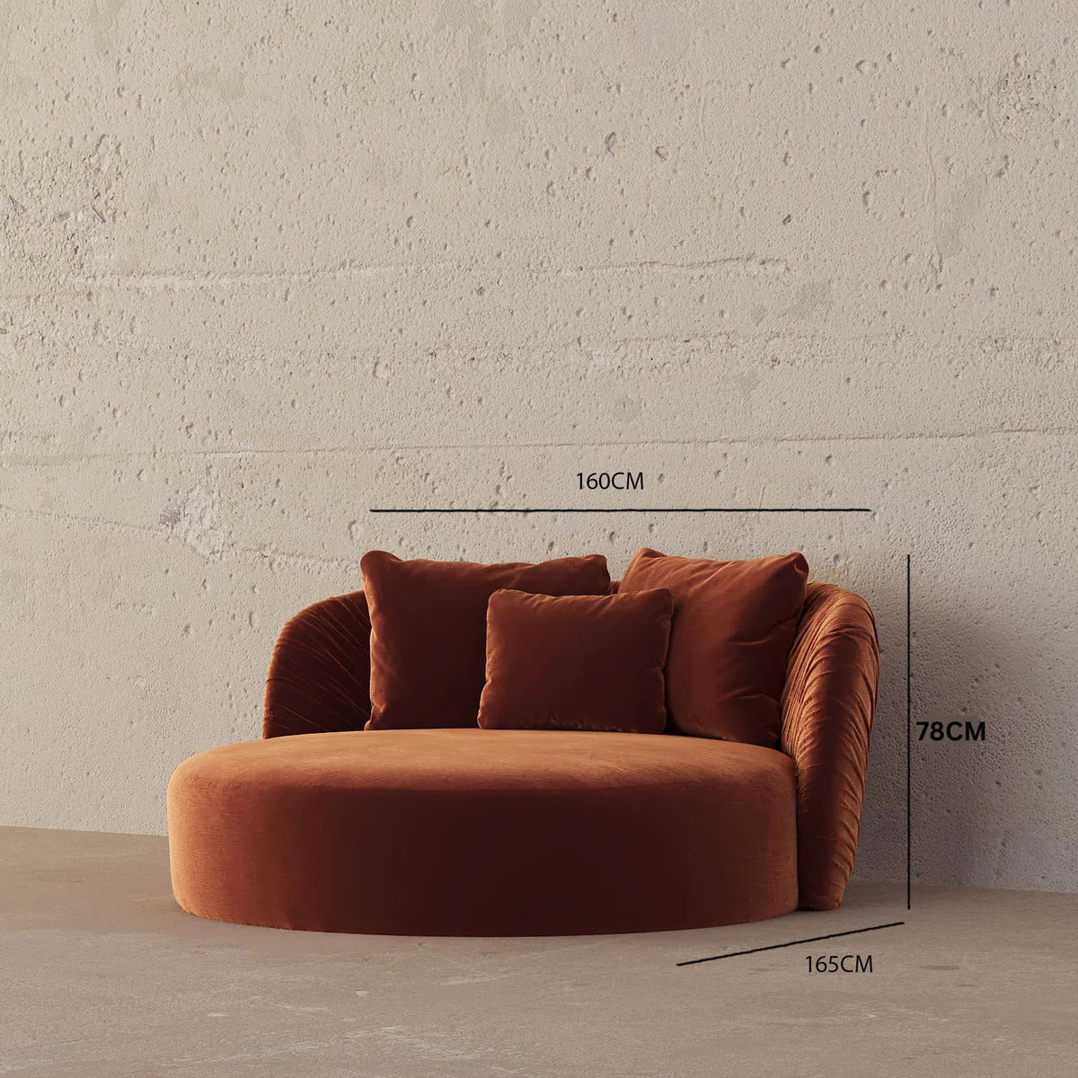 Orange round sofa