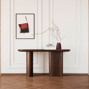 Oval canaletto walnut console