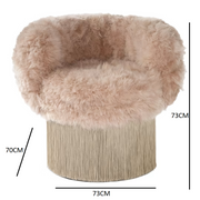 Cachemire fur pirouette swivel armchair
