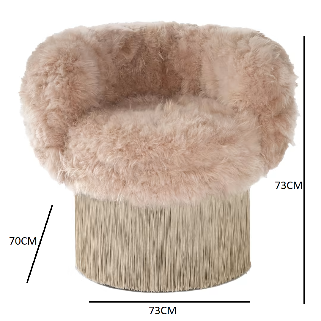 Cachemire fur pirouette swivel armchair