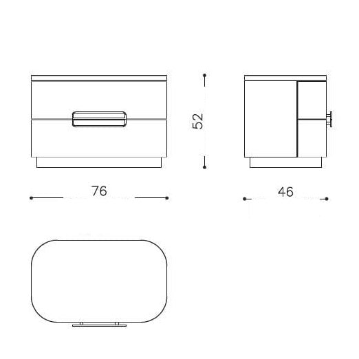 Amidele beige leather nightstand