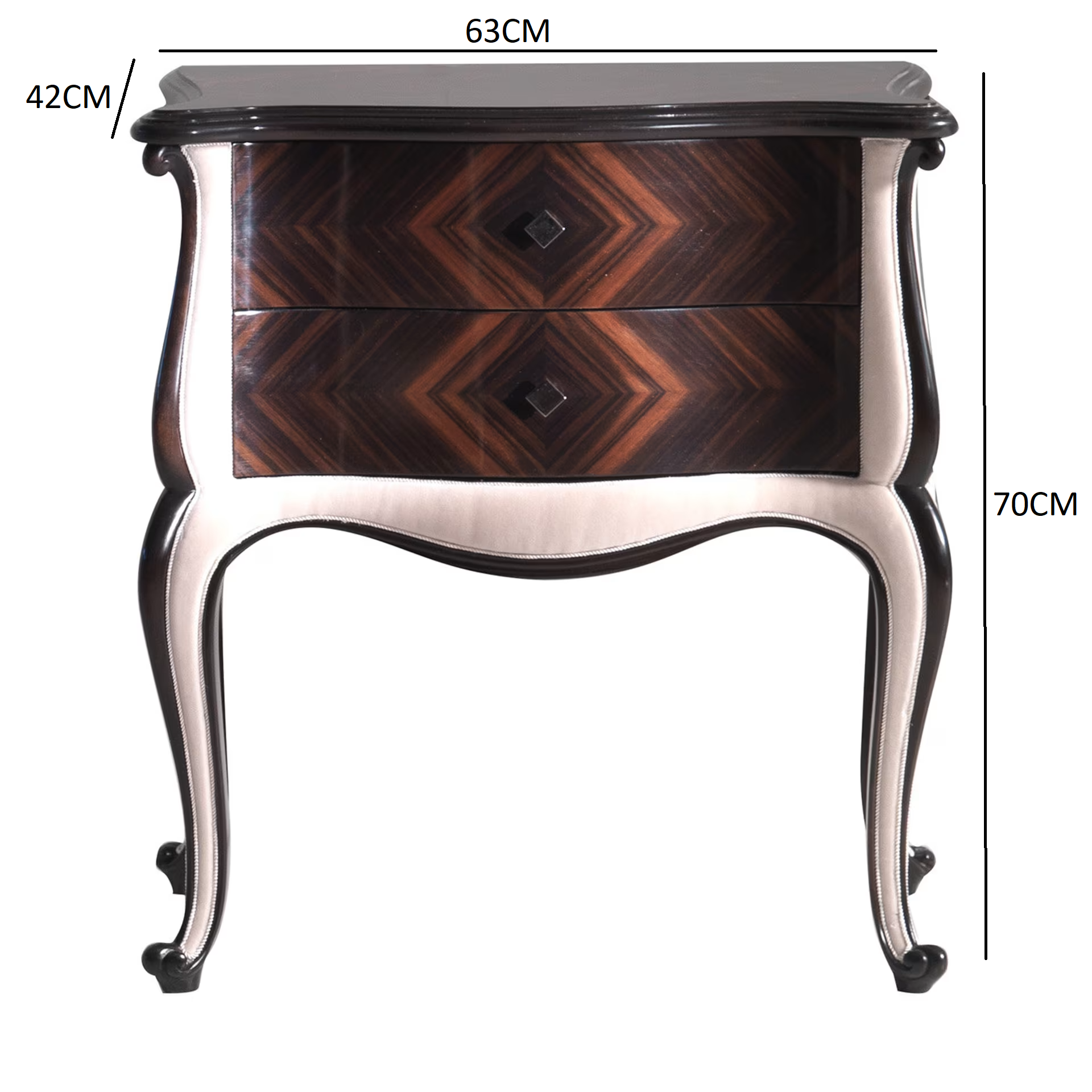 Ebony and cherry nightstand