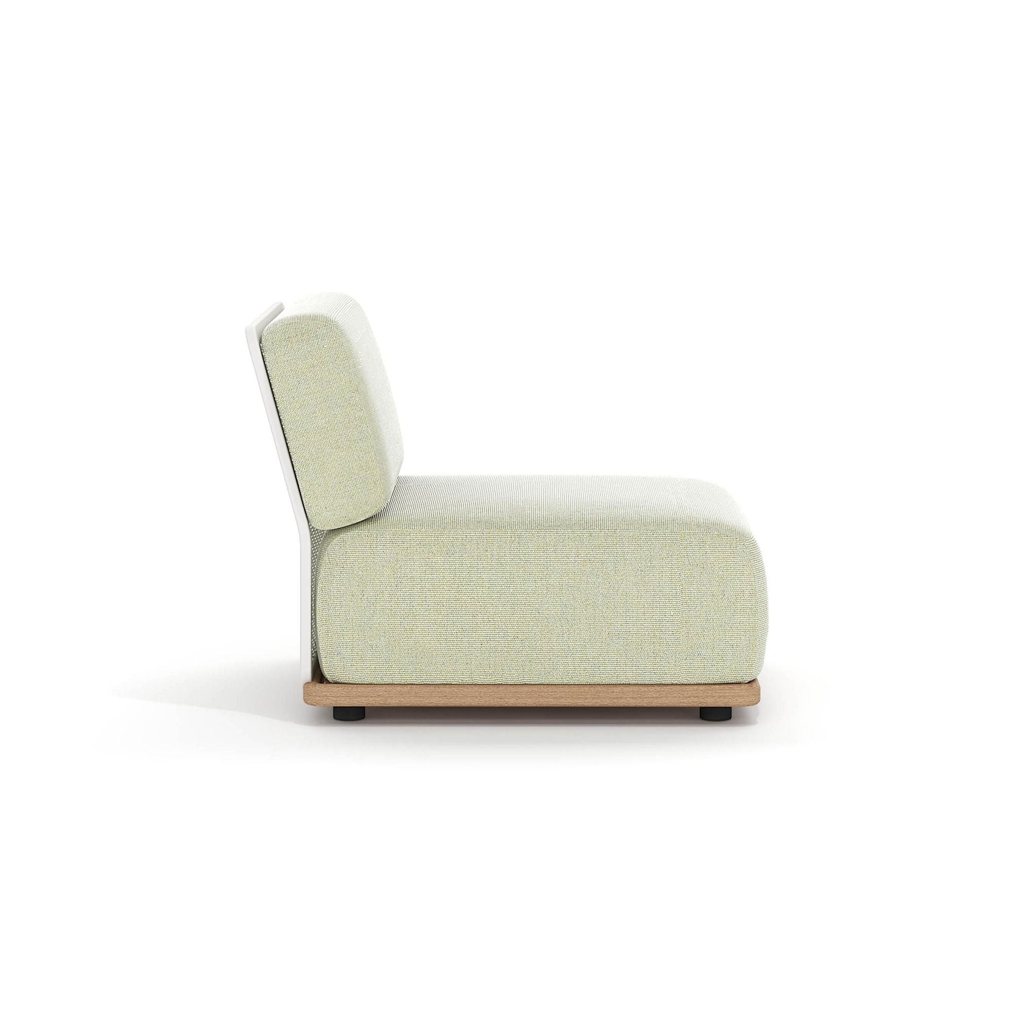 Outdoor single sofas with green fabric