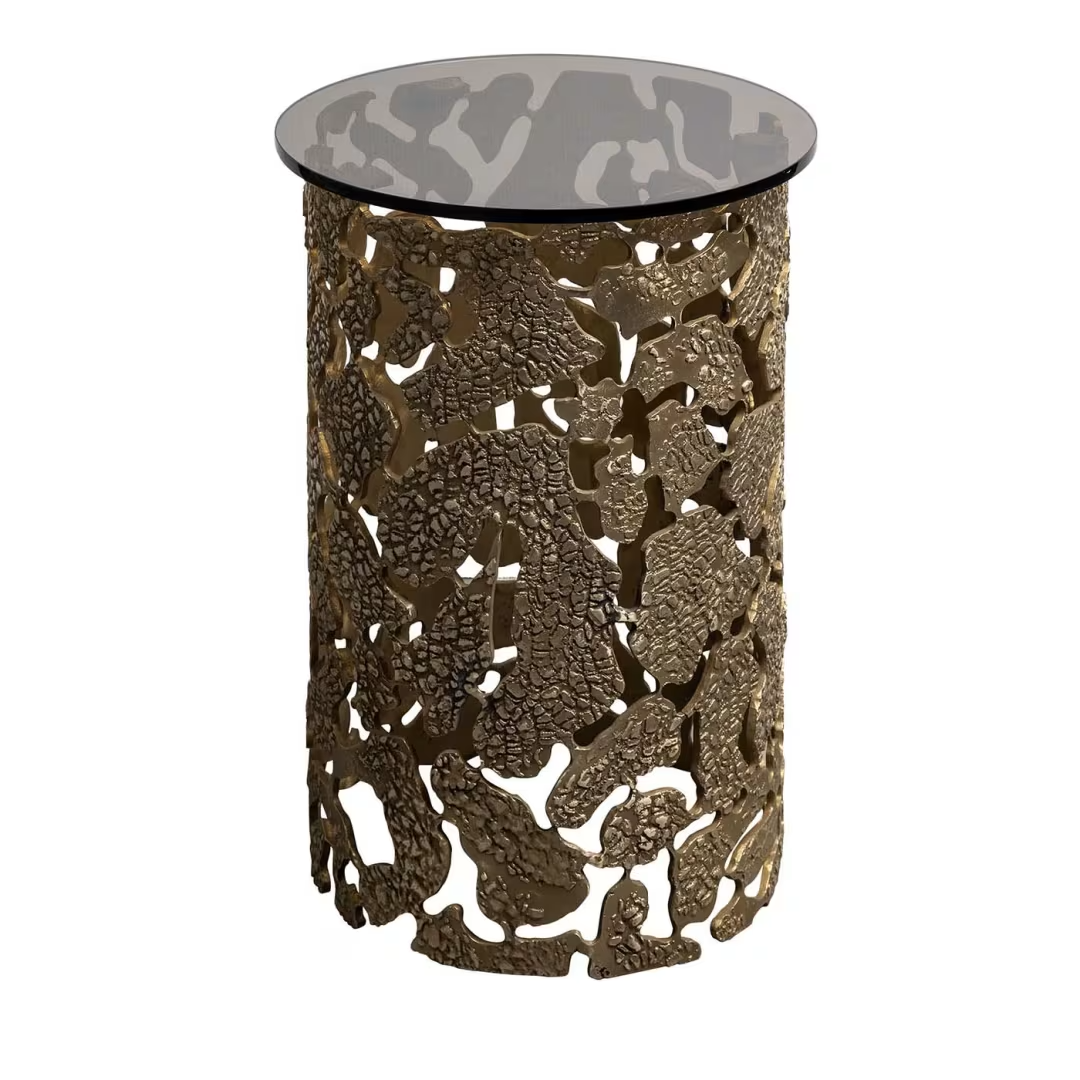 Brass and glass side table