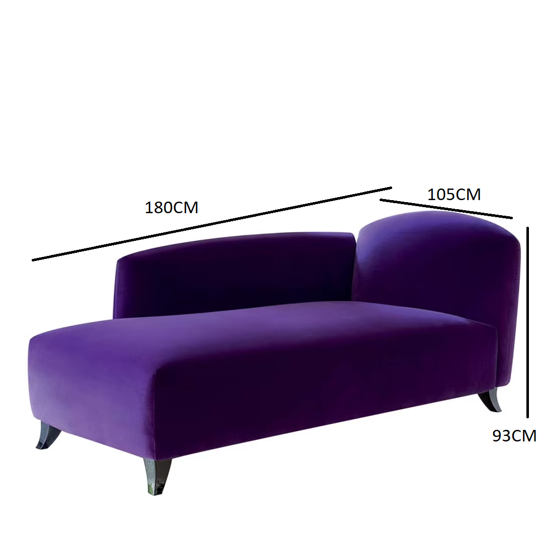 Tokyo velvet chaise longue sofa