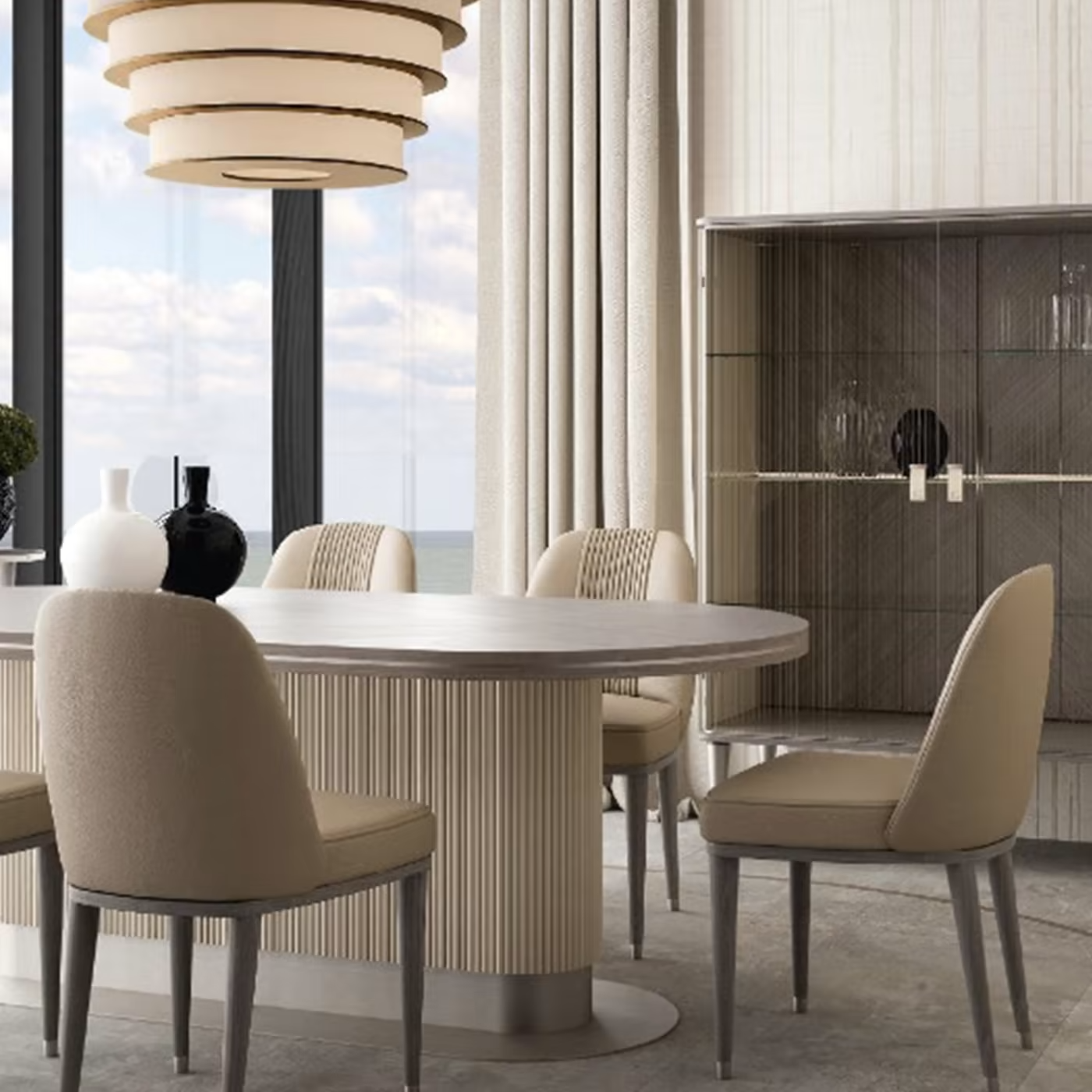 Cocoon oval dining table