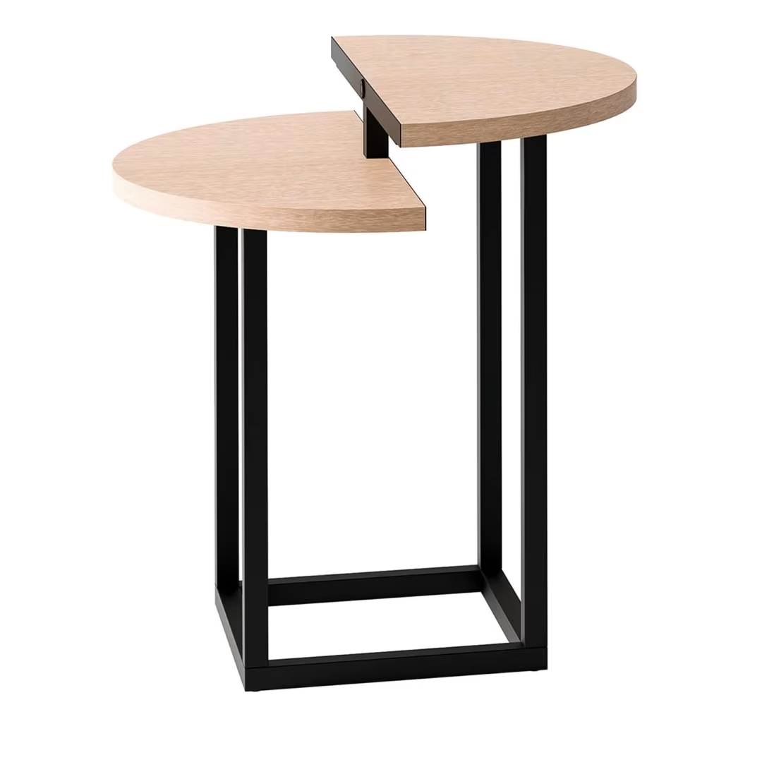 Split-top round side table